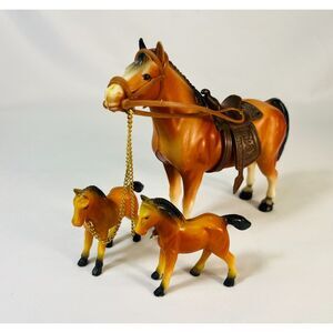 Vintage Celluloid Horse Foals Chain MCM